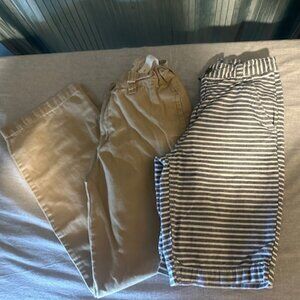 Lot of 2 Boys Size 12 Old Navy Striped Shorts & Khaki Pants  Children Place